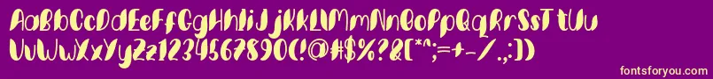 Шрифт Minkem font by 7NTypes D – жёлтые шрифты на фиолетовом фоне