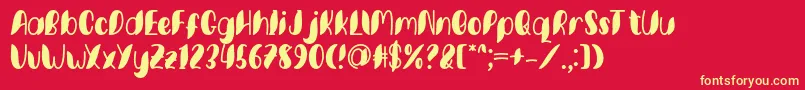 Шрифт Minkem font by 7NTypes D – жёлтые шрифты на красном фоне