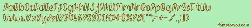 Minkem Outline font by 7NTypes D-fontti – ruskeat fontit vihreällä taustalla