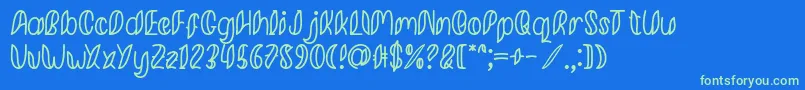 Fonte Minkem Outline font by 7NTypes D – fontes verdes em um fundo azul