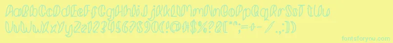 Minkem Outline font by 7NTypes D-fontti – vihreät fontit keltaisella taustalla