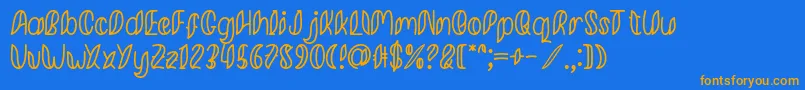 Шрифт Minkem Outline font by 7NTypes D – оранжевые шрифты на синем фоне