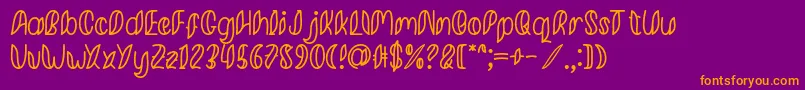 Шрифт Minkem Outline font by 7NTypes D – оранжевые шрифты на фиолетовом фоне