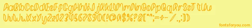 Fonte Minkem Outline font by 7NTypes D – fontes laranjas em um fundo amarelo