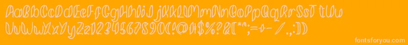 フォントMinkem Outline font by 7NTypes D – オレンジの背景にピンクのフォント