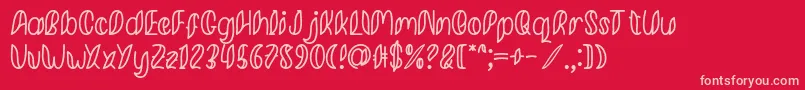 Minkem Outline font by 7NTypes D Font – Pink Fonts on Red Background