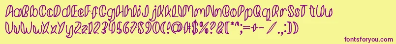 Minkem Outline font by 7NTypes D-fontti – violetit fontit keltaisella taustalla