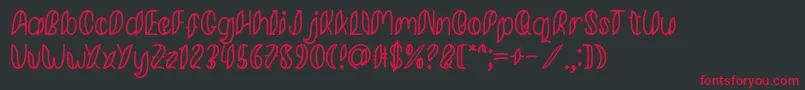 フォントMinkem Outline font by 7NTypes D – 黒い背景に赤い文字