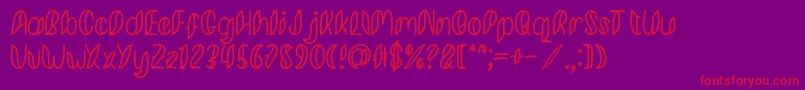 Minkem Outline font by 7NTypes D Font – Red Fonts on Purple Background