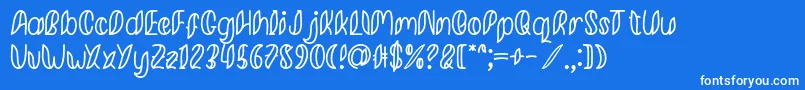 Minkem Outline font by 7NTypes D-fontti – valkoiset fontit sinisellä taustalla