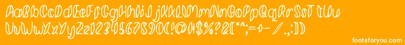 Fonte Minkem Outline font by 7NTypes D – fontes brancas em um fundo laranja