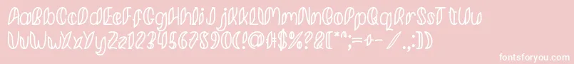 Minkem Outline font by 7NTypes D-Schriftart – Weiße Schriften auf rosa Hintergrund