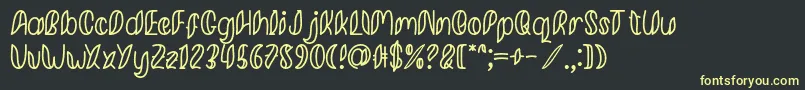 フォントMinkem Outline font by 7NTypes D – 黒い背景に黄色の文字