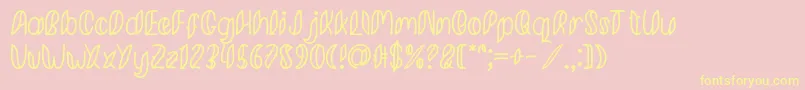 Minkem Outline font by 7NTypes D-Schriftart – Gelbe Schriften auf rosa Hintergrund