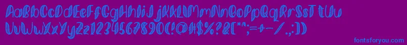 Czcionka Minkem Stripe Font by 7NTypes – niebieskie czcionki na fioletowym tle