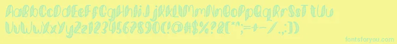 Шрифт Minkem Stripe Font by 7NTypes – зелёные шрифты на жёлтом фоне