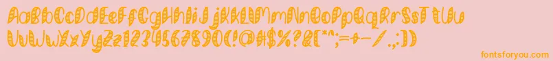 Minkem Stripe Font by 7NTypes Font – Orange Fonts on Pink Background