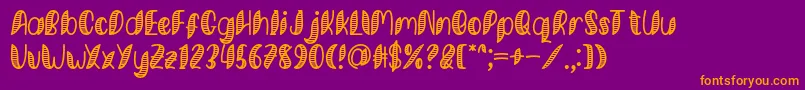 Minkem Stripe Font by 7NTypes Font – Orange Fonts on Purple Background