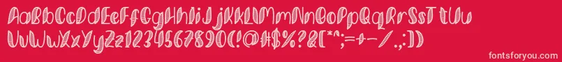 Fonte Minkem Stripe Font by 7NTypes – fontes rosa em um fundo vermelho