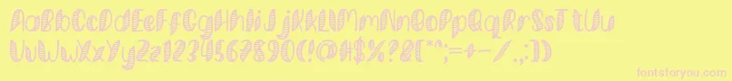 Minkem Stripe Font by 7NTypes-Schriftart – Rosa Schriften auf gelbem Hintergrund