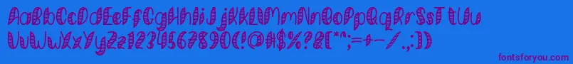 Minkem Stripe Font by 7NTypes-fontti – violetit fontit sinisellä taustalla