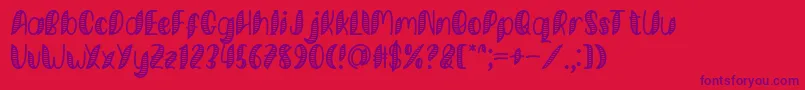 Minkem Stripe Font by 7NTypes Font – Purple Fonts on Red Background