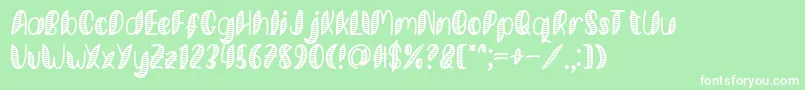 フォントMinkem Stripe Font by 7NTypes – 緑の背景に白い文字