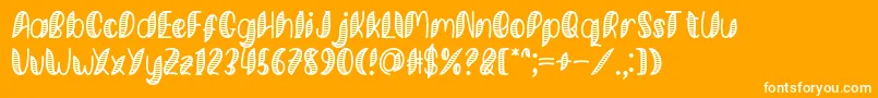 フォントMinkem Stripe Font by 7NTypes – オレンジの背景に白い文字