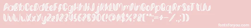 Minkem Stripe Font by 7NTypes-Schriftart – Weiße Schriften auf rosa Hintergrund