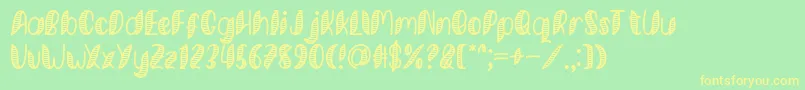 Шрифт Minkem Stripe Font by 7NTypes – жёлтые шрифты на зелёном фоне