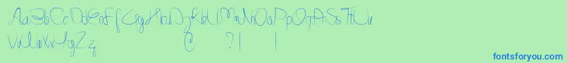 Minnesottafree Font – Blue Fonts on Green Background