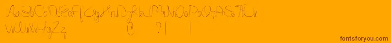 Minnesottafree-Schriftart – Braune Schriften auf orangefarbenem Hintergrund