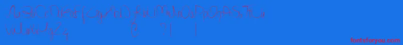 Minnesottafree-Schriftart – Rote Schriften auf blauem Hintergrund