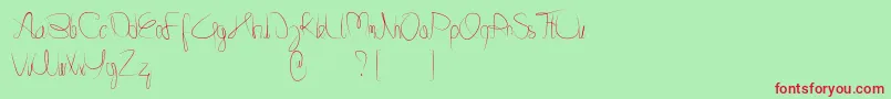 フォントMinnesottafree – 赤い文字の緑の背景