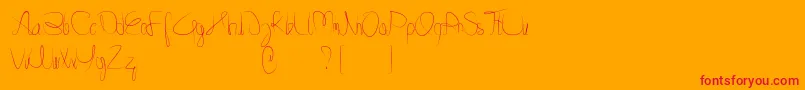 Minnesottafree Font – Red Fonts on Orange Background