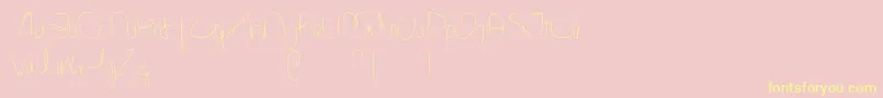 Minnesottafree-Schriftart – Gelbe Schriften auf rosa Hintergrund