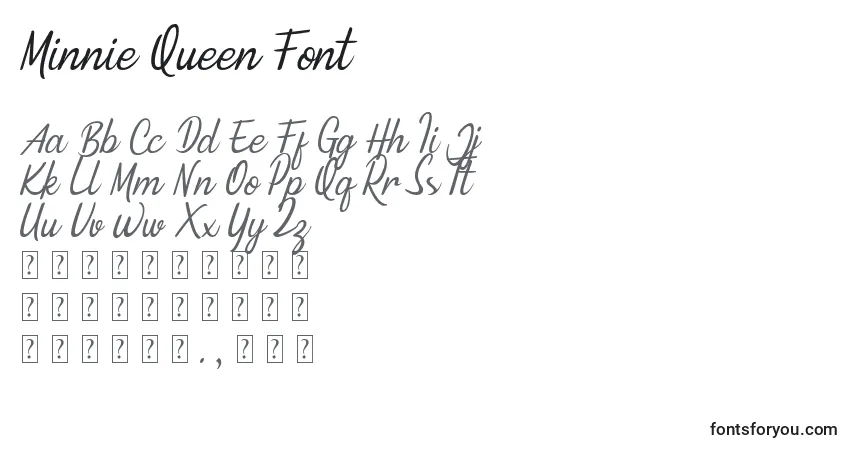 Schriftart Minnie Queen Font – Alphabet, Zahlen, spezielle Symbole