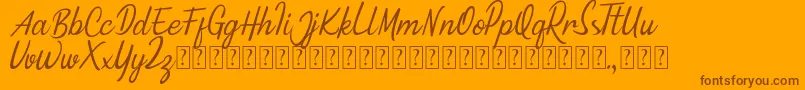 Minnie Queen Font Font – Brown Fonts on Orange Background