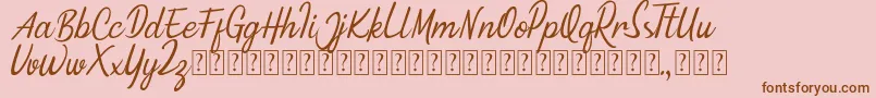 Шрифт Minnie Queen Font – коричневые шрифты на розовом фоне