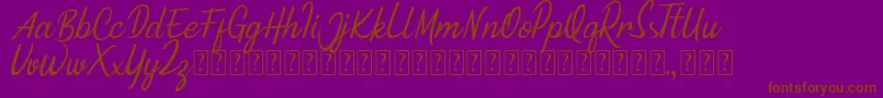 Шрифт Minnie Queen Font – коричневые шрифты на фиолетовом фоне