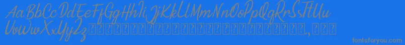 Minnie Queen Font Font – Gray Fonts on Blue Background