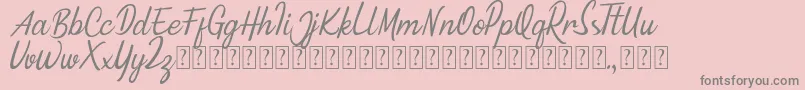 Fonte Minnie Queen Font – fontes cinzas em um fundo rosa