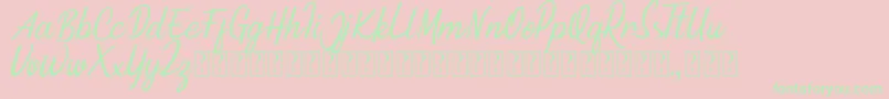 Minnie Queen Font-Schriftart – Grüne Schriften auf rosa Hintergrund