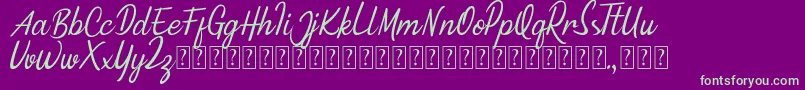 Fonte Minnie Queen Font – fontes verdes em um fundo violeta