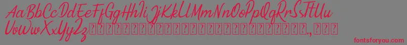 Minnie Queen Font Font – Red Fonts on Gray Background