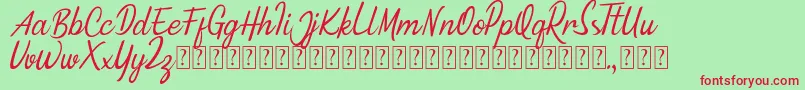 Minnie Queen Font Font – Red Fonts on Green Background