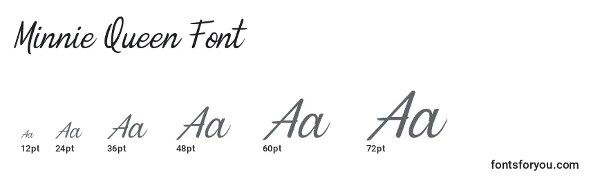 Größen der Schriftart Minnie Queen Font