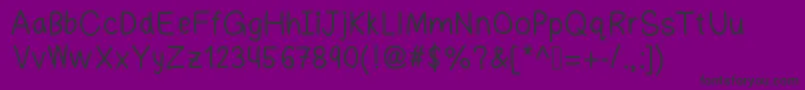 minsins-Schriftart – Schwarze Schriften auf violettem Hintergrund