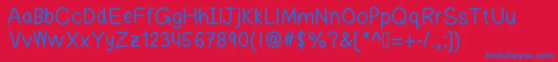 フォントminsins – 赤い背景に青い文字