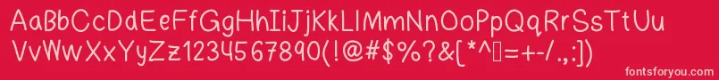 minsins Font – Pink Fonts on Red Background